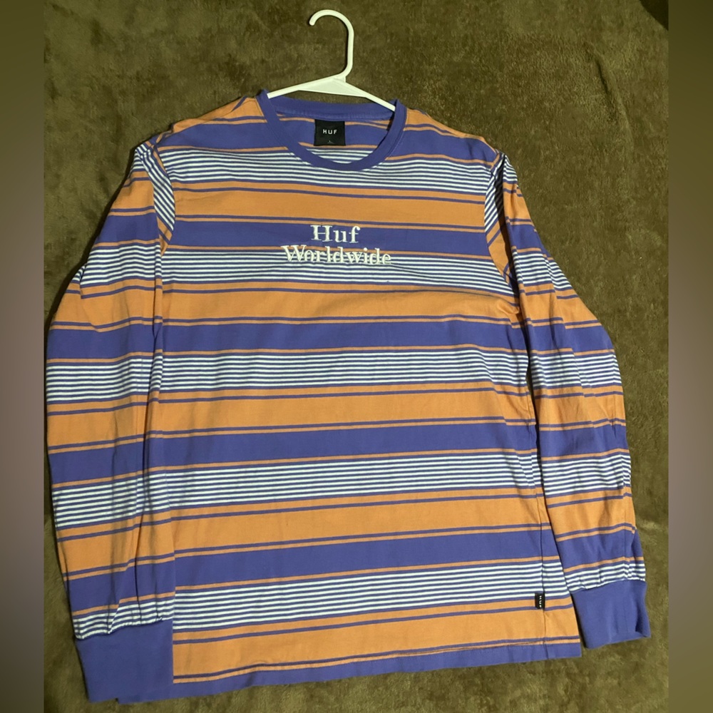 Huf Worldwide long sleeve striped shirt. Large size excellent condition.